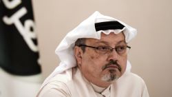A general manager of Alarab TV, Jamal Khashoggi, looks on during a press conference in the Bahraini capital Manama, on December 15, 2014. The  pan-Arab satellite news broadcaster owned by billionaire Saudi businessman Alwaleed bin Talal will go on air February 1, promising to "break the mould" in a crowded field.