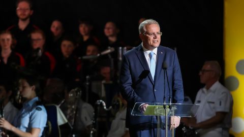 Scott Morrison making a speech during the opening ceremony of the Invictus Games in Sydney in October 2018