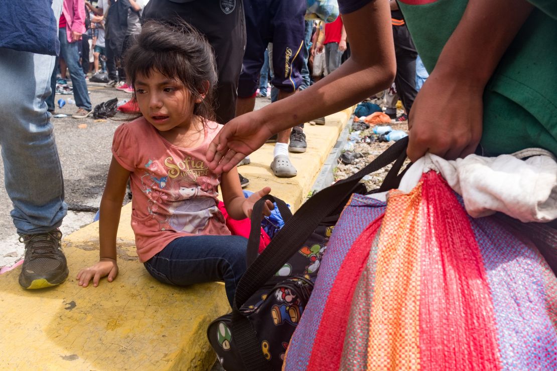 Five-year-old Candy became separated from her mother in the chaos when tear gas was fired on the bridge.