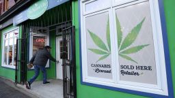 A customer enters the Natural Vibe store after legal recreational marijuana went on sale in St John's, Newfoundland and Labrador, Canada October 17, 2018. REUTERS/Chris Wattie