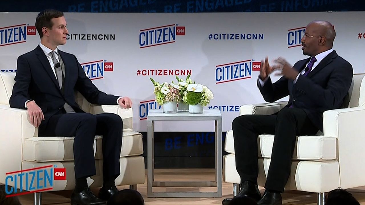 Jared Kushner, senior adviser to President Donald Trump, discusses US Mideast policy, prison reform, and what it's like working for President Donald Trump with CNN's Van Jones at the CITIZEN by CNN forum in New York.