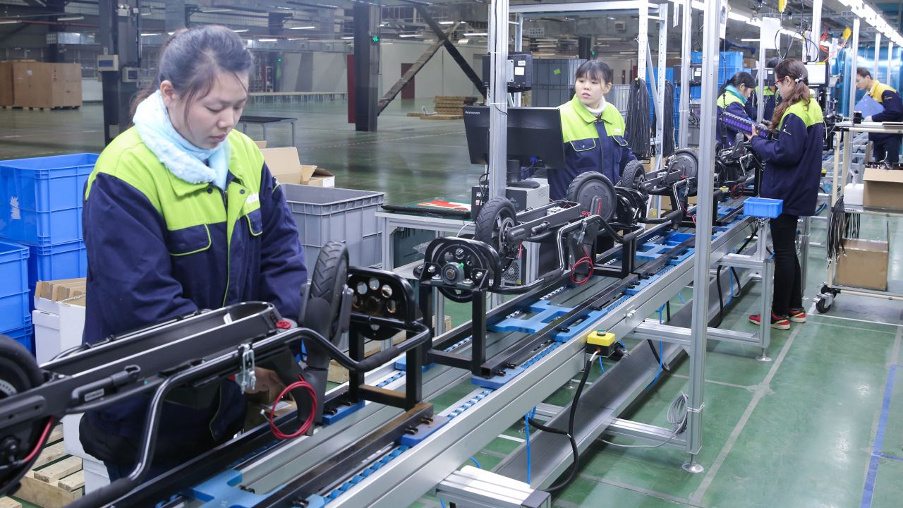 Scooters are built at Ninebot's factory in China.