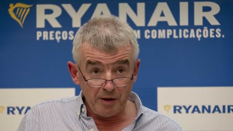 Ryanair CEO Michael O'Leary during a press conference.