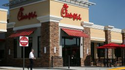 SPRINGFIELD, VA - JULY 26: A man passes by a Chick-fil-A July 26, 2012 in Springfield, Virginia.