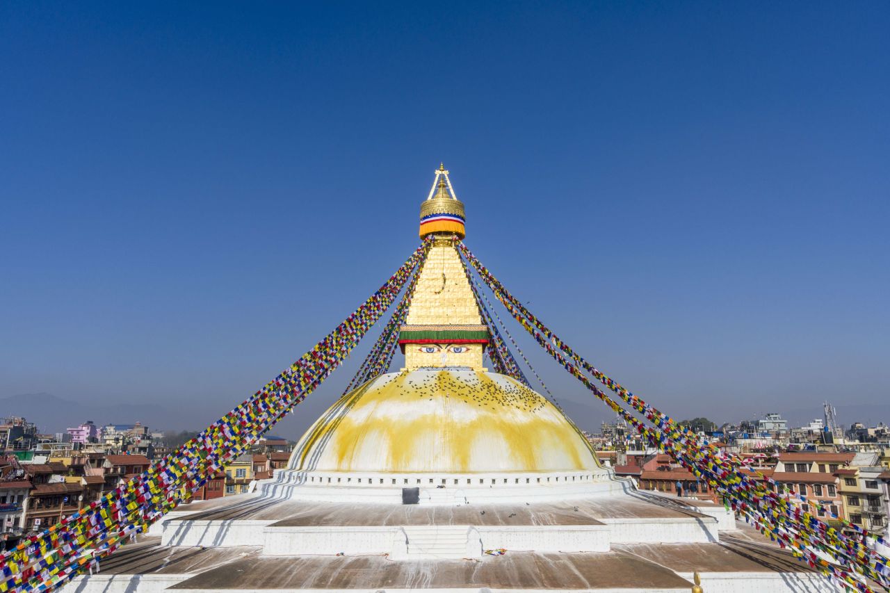 The Bouda Stupa is the centre of Buddhist spirituality in Kathmandu.