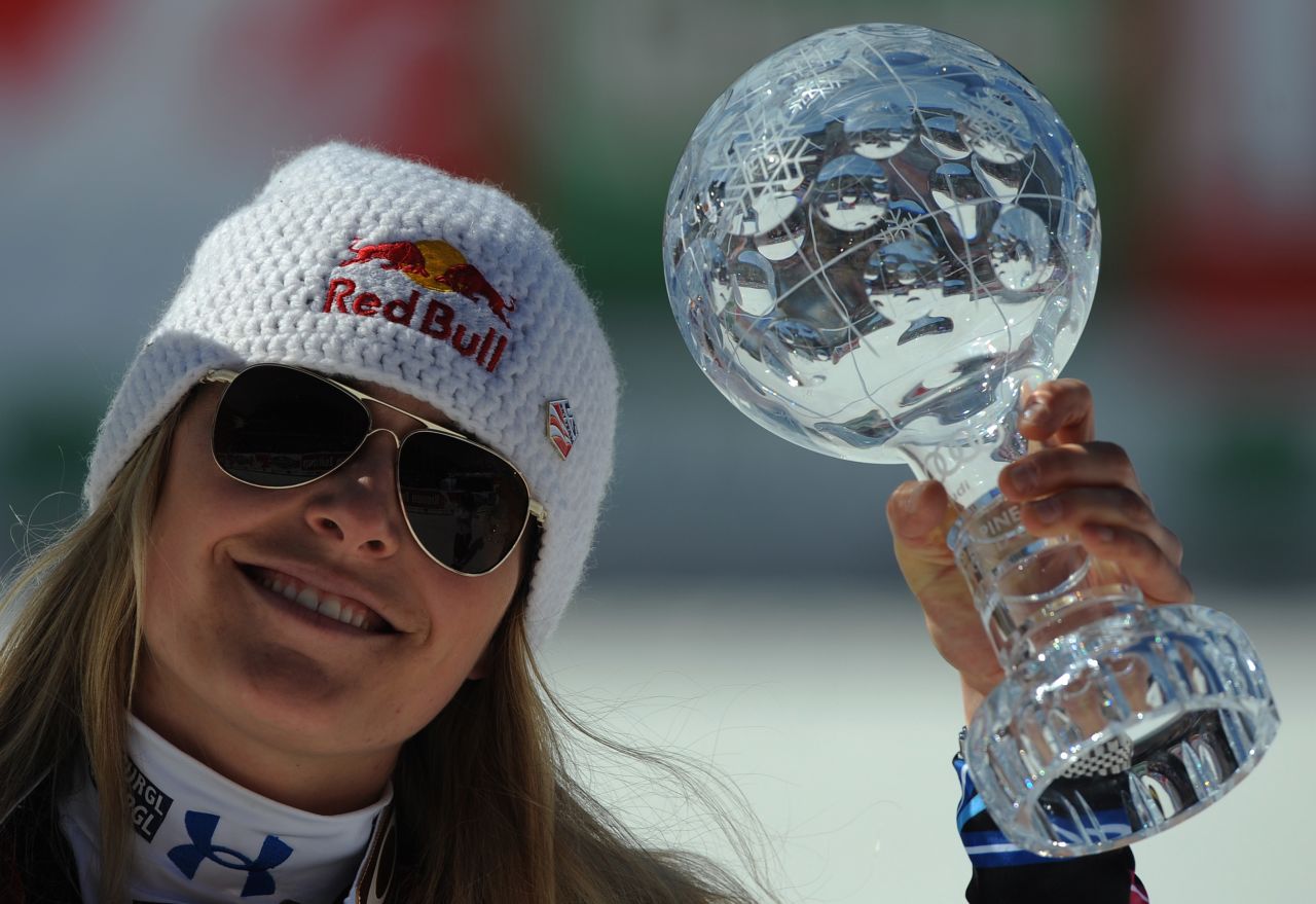 Vonn added a fourth World Cup title in 2012, but is still behind Annemarie Moser-Proell's record of six overall crystal globes.