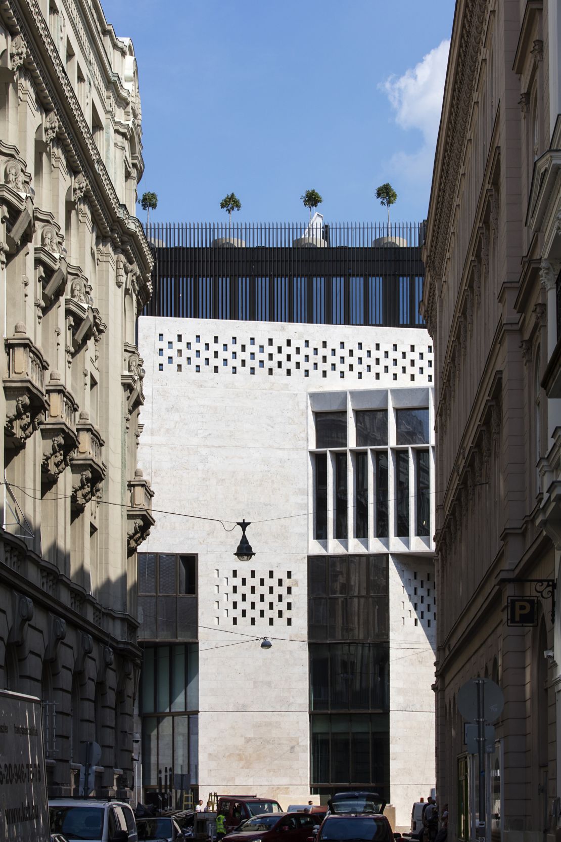 The university campus surrounded by 19th centrury buildings in Budapest.