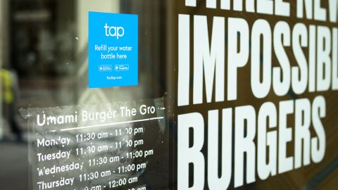 Tap signage will help steer customers into retail stores for water refills.