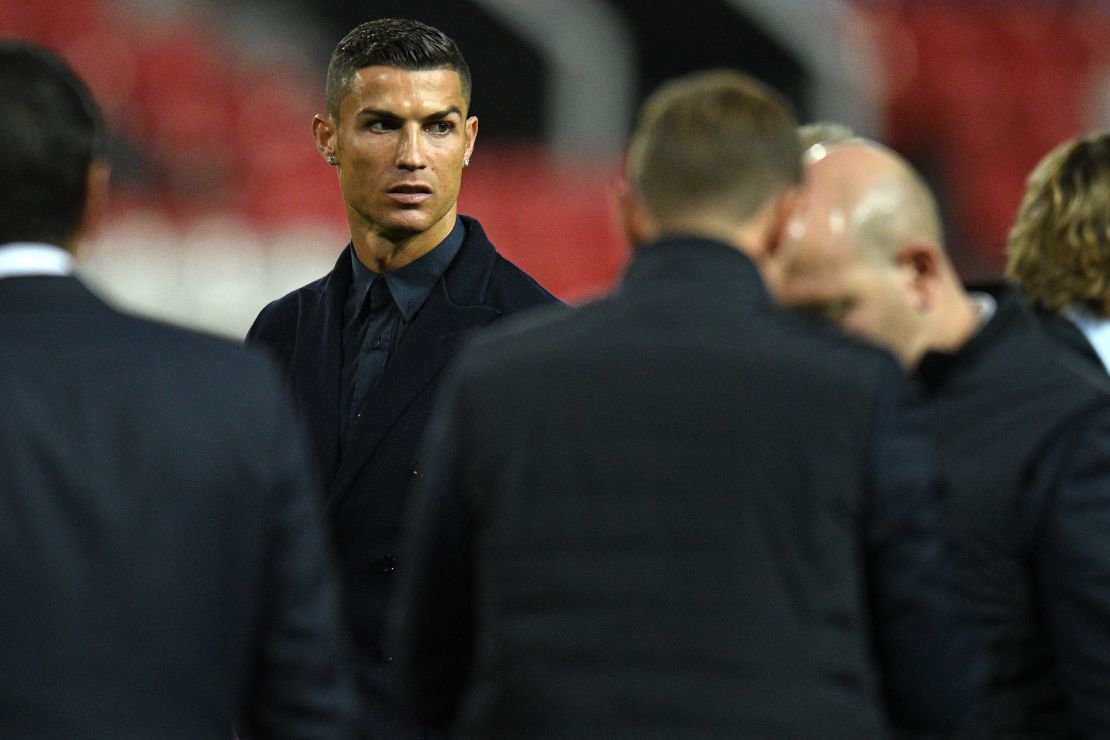 Cristiano Ronaldo joined teammates during a walkabout inside Old Trafford.
