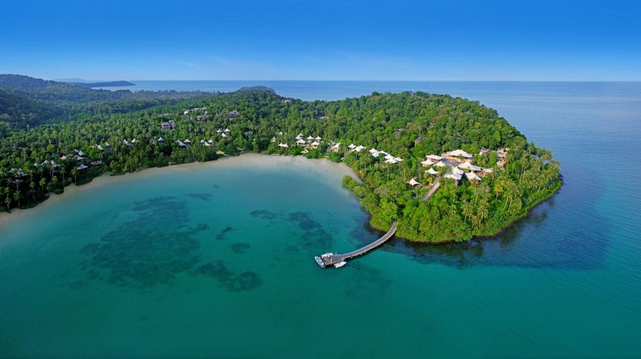 <strong>Thai island escape: </strong>Soneva Kiri, located on Thailand's Koh Kood island, is made up of 36 pool villas ranging in size from one to six bedrooms, all of which offer spectacular ocean views. 