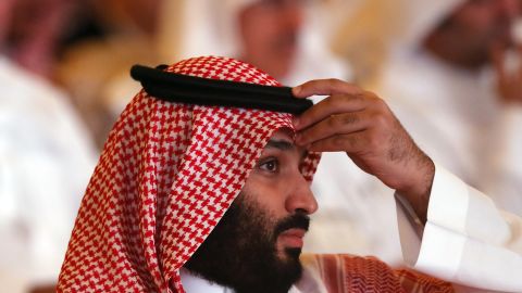 Crown Prince Mohammad bin Salman put in a brief appearance at his Future Investment Initiative in Riyadh on Tuesday.