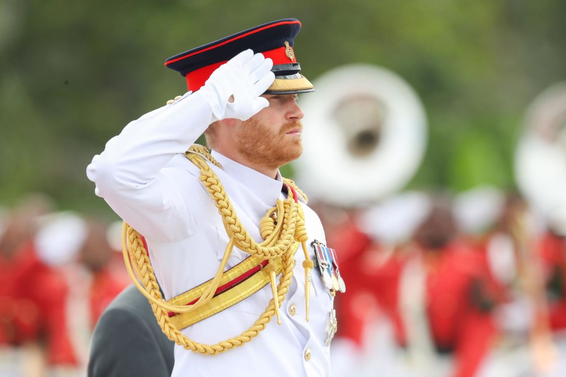 Prince Harry attends a war memorial wreath laying in Suva, Fiji.