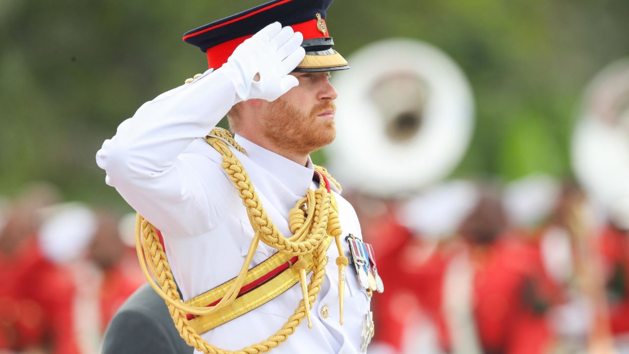 Prince Harry attends a war memorial wreath laying in Suva, Fiji.