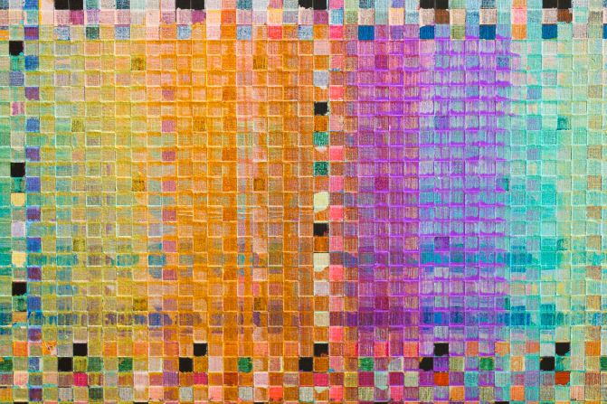 Aya Kawato has built a custom loom to produce intricate 2D canvases.