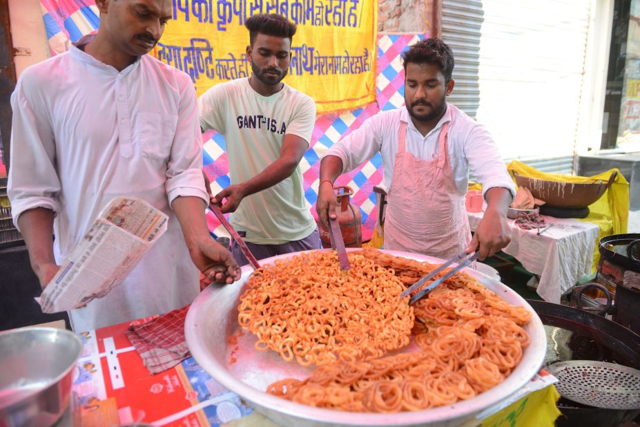 <strong>Northern India:</strong> In Northern India, <em>jalebi</em> -- flour batter fried into circles or swirling shapes -- are a popular sweet, especially when paired with condensed milk and topped with spices.  