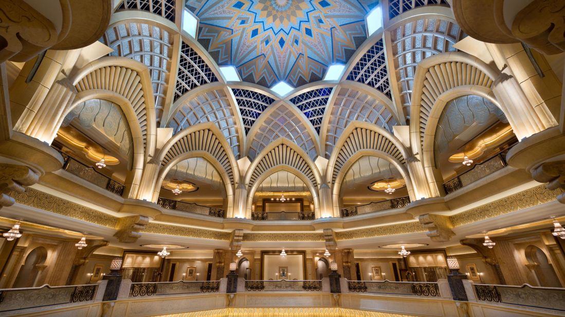 <strong>Emirates Palace, UAE: </strong>Dripping with gold, its 394 elaborate residences with palatial marble bathrooms are a blend of Arabian splendor and state of the art mod cons.