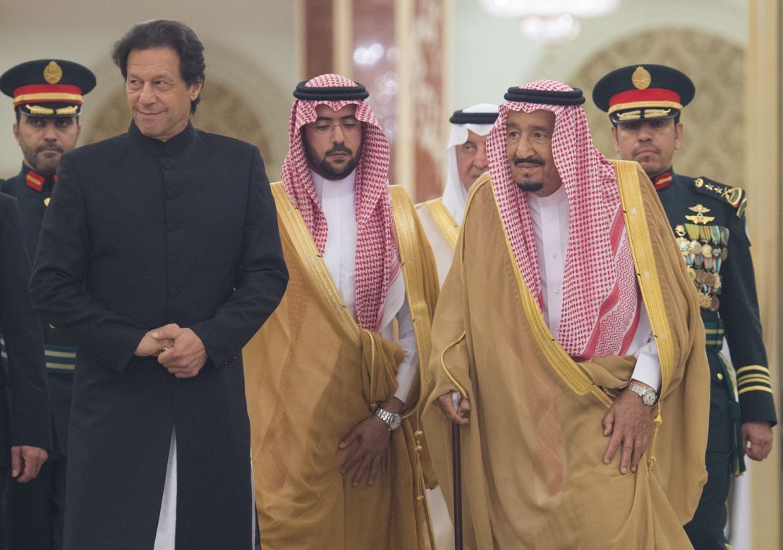 Pakistani Prime Minister Imran Khan meets King of Saudi Arabia, Salman bin Abdulaziz Al Saud at Al-Salam Royal Palace in Jeddah, Saudi Arabia on September 19, 2018.
