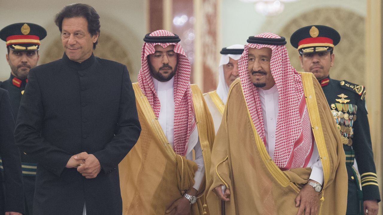 Pakistani Prime Minister Imran Khan meets King of Saudi Arabia Salman bin Abdulaziz Al Saud in Jeddah, Saudi Arabia on September 19, 2018. 