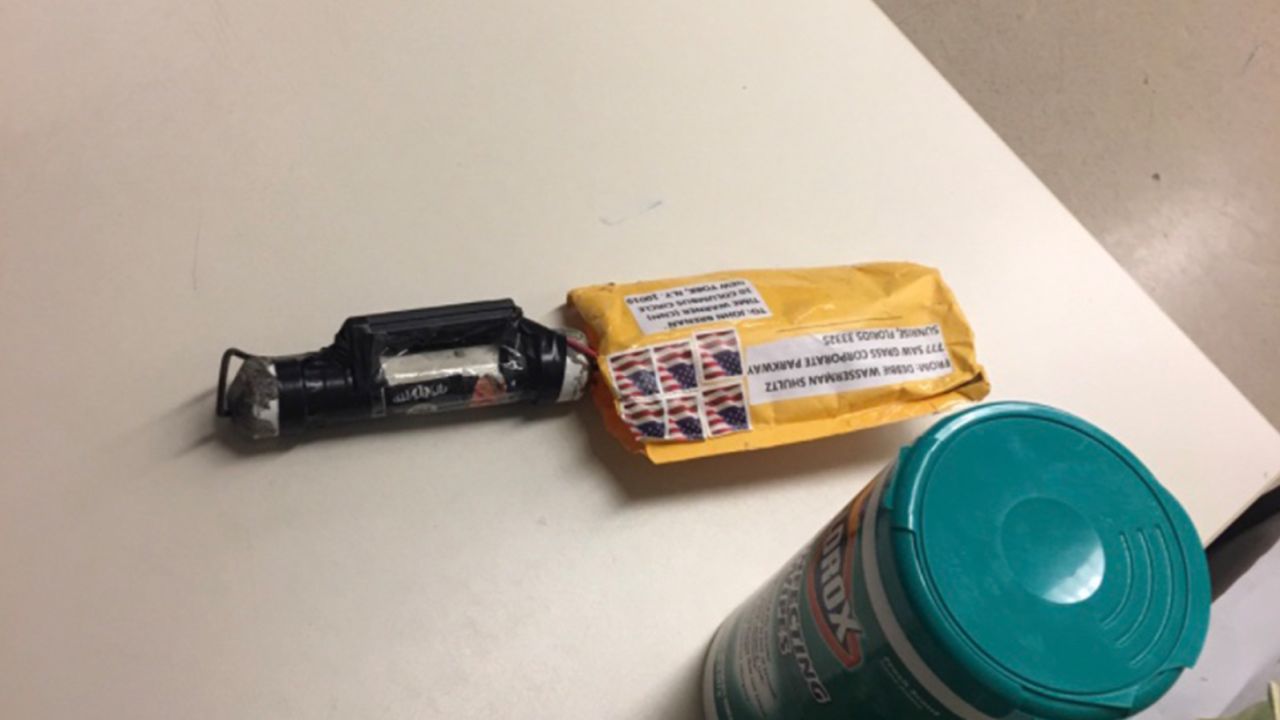 This image obtained by CNN shows the device discovered at Time Warner Center in New York.