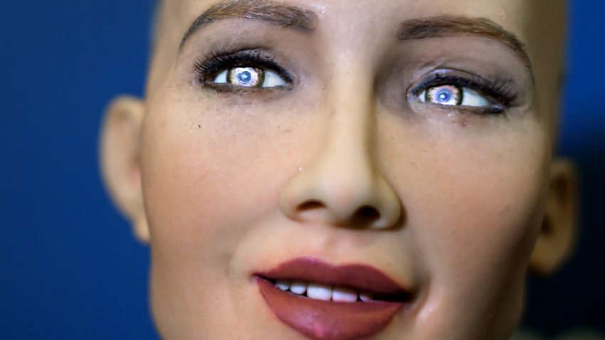 "Sophia" an artificially intelligent (AI) human-like robot developed by Hong Kong-based humanoid robotics company Hanson Robotics is pictured during the "AI for Good" Global Summit hosted at the International Telecommunication Union (ITU) on June 7, 2017, in Geneva.
The meeting aim to provide a neutral platform for government officials, UN agencies, NGO's, industry leaders, and AI experts to discuss the ethical, technical, societal and policy issues related to AI.

 / AFP PHOTO / Fabrice COFFRINI        (Photo credit should read FABRICE COFFRINI/AFP/Getty Images)