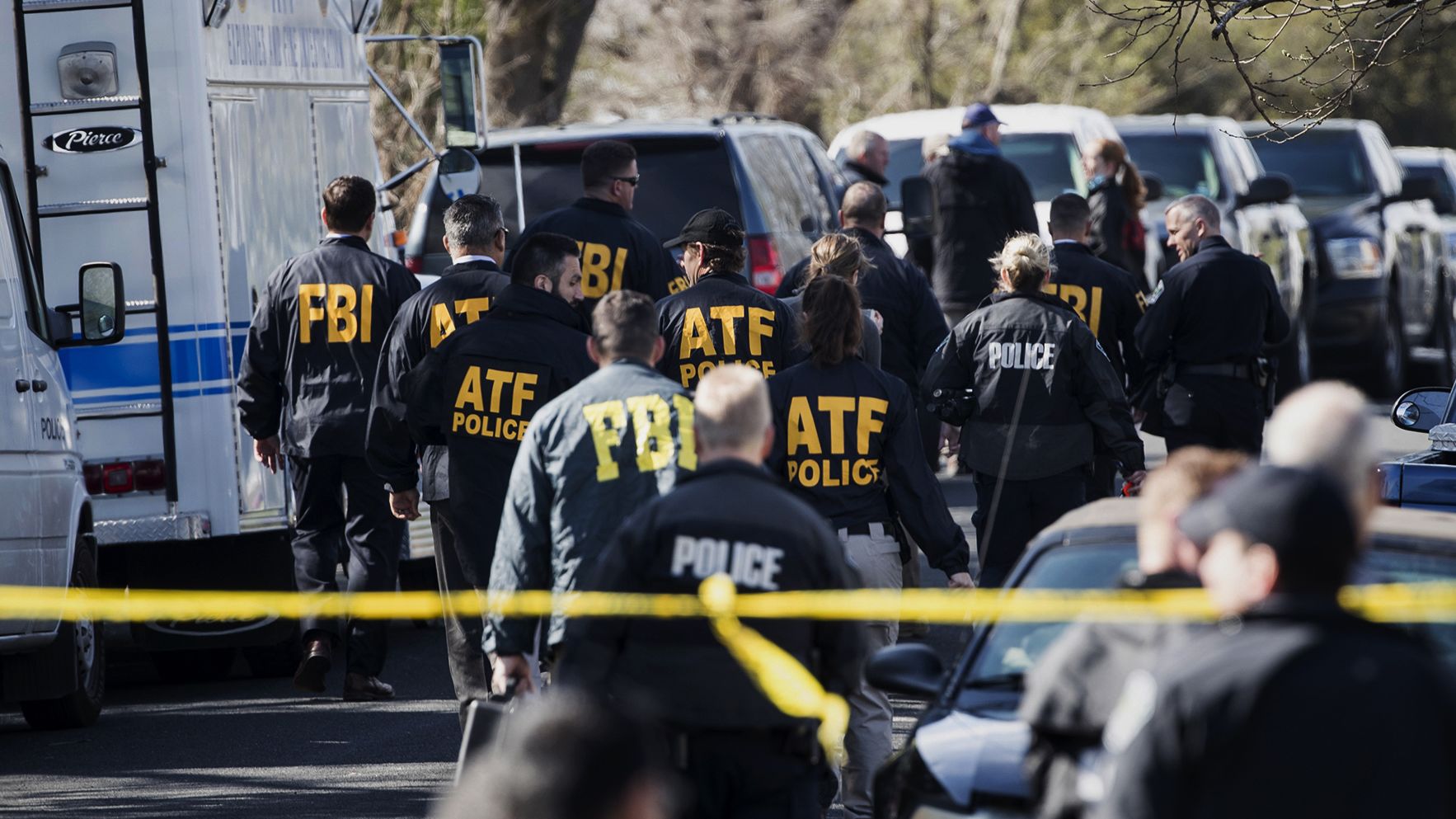 Authorities work on the scene of an explosion in Austin, Texas in March.