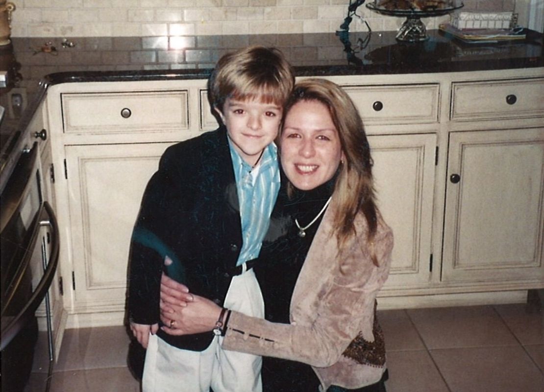 John Sarcona and his mother, Joanne, when he was 6 years old.