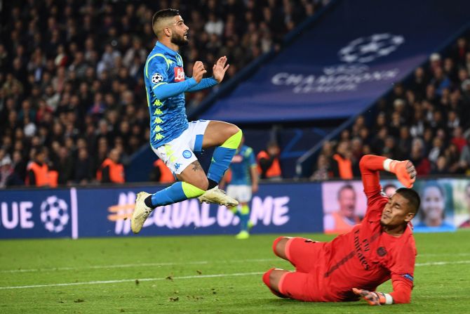 Lorenzo Insigne lobbed the ball home to put Napoli ahead at the Parc des Princes. It was an impressive away display from the Italian side and they were well worth their point.  