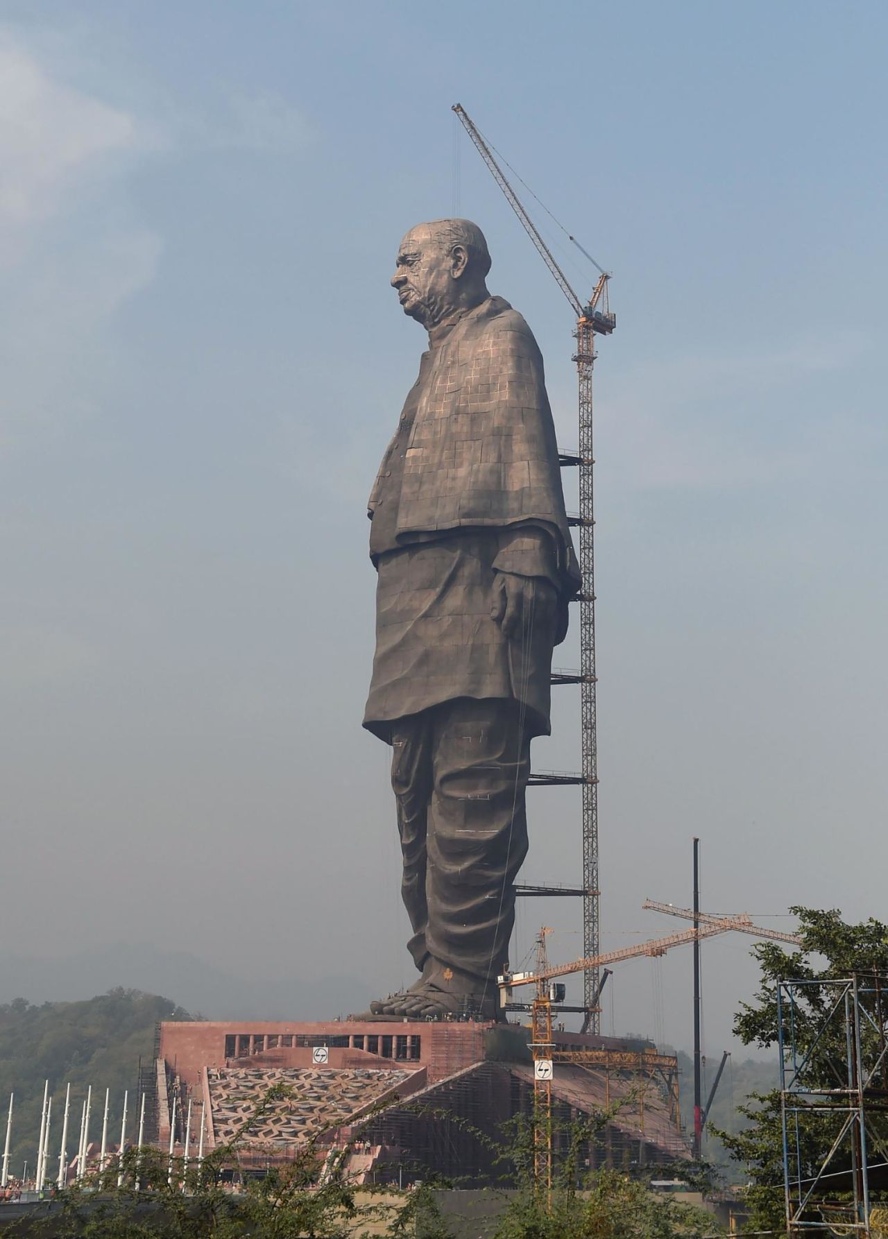 The statue is of Sardar Vallabhbhai Patel.