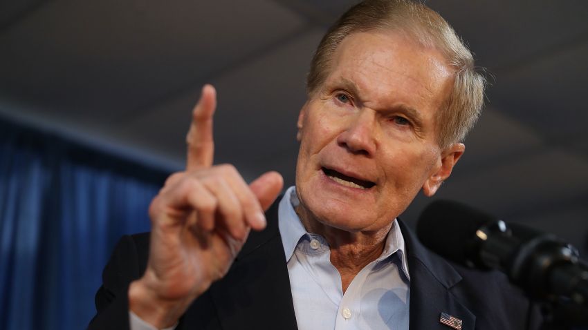 Sen. Bill Nelson (D-FL) speaks during a campaign rally at the International Union of Painters and Allied Trades on August 31, 2018 in Orlando, Florida.  Mr. Nelson is facing off against Republican Florida Governor Rick Scott for the Florida Senate seat.