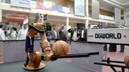 GITEX basketball playing robot
