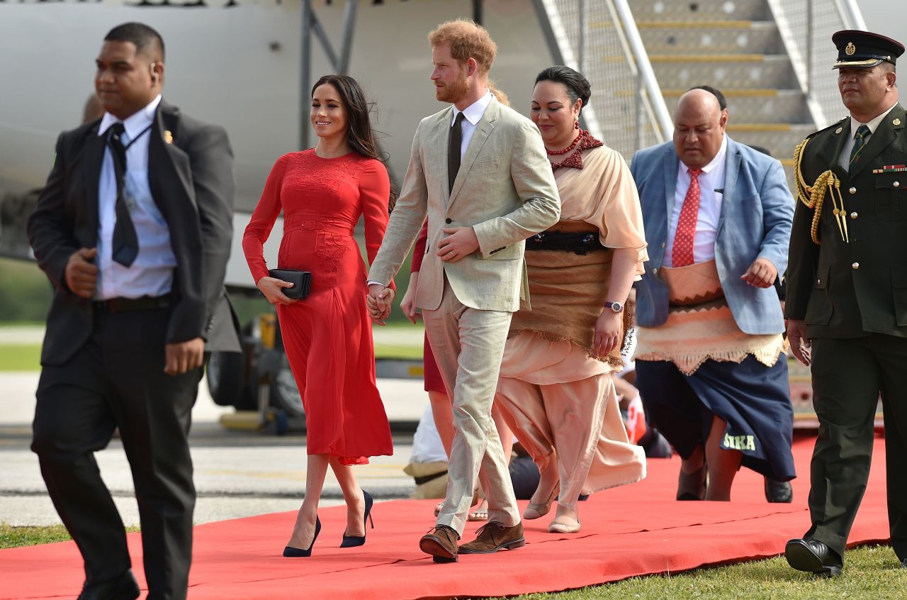 The Royal couple's arrival in Tonga.