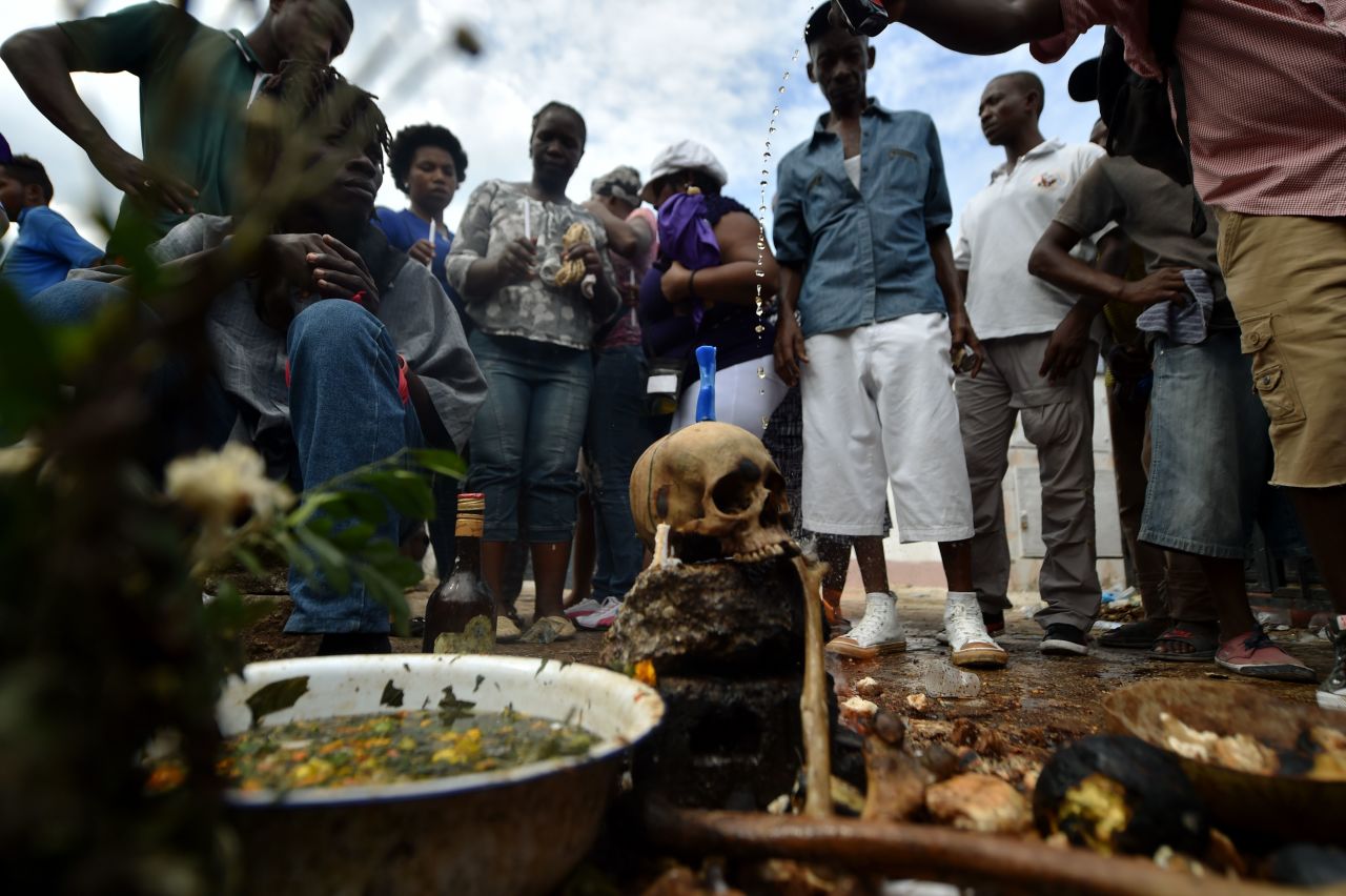 Vodou devotees participate in ceremonies on the Day of the Dead in Port-au-Prince, Haiti, on November 2, 2017.
