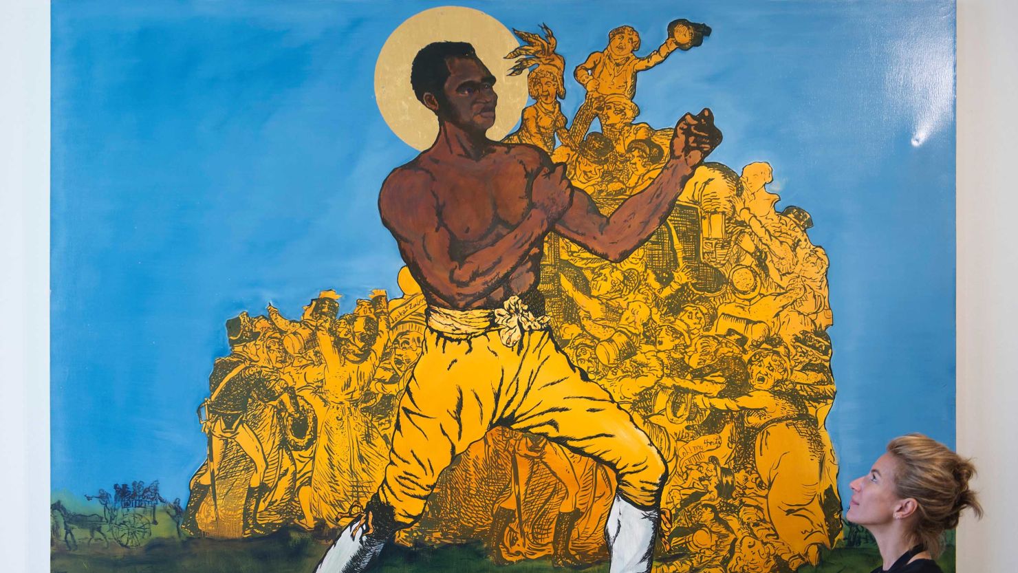 An artwork of boxer Bill Richmond, whose remains could be found during excavations to make way for a high-speed train line.