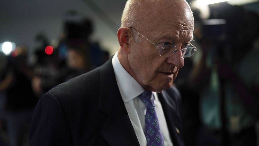 WASHINGTON, DC - MAY 16:  Former director of National Intelligence James Clapper arrives at a closed hearing before the Senate (Select) Intelligence Committee May 16, 2018 on Capitol Hill in Washington, DC. The committee held a hearing titled, "Evaluating the January 2017 Intelligence Community Assessment on 'Russian Activities and Intentions in Recent Elections.'"  (Alex Wong/Getty Images)