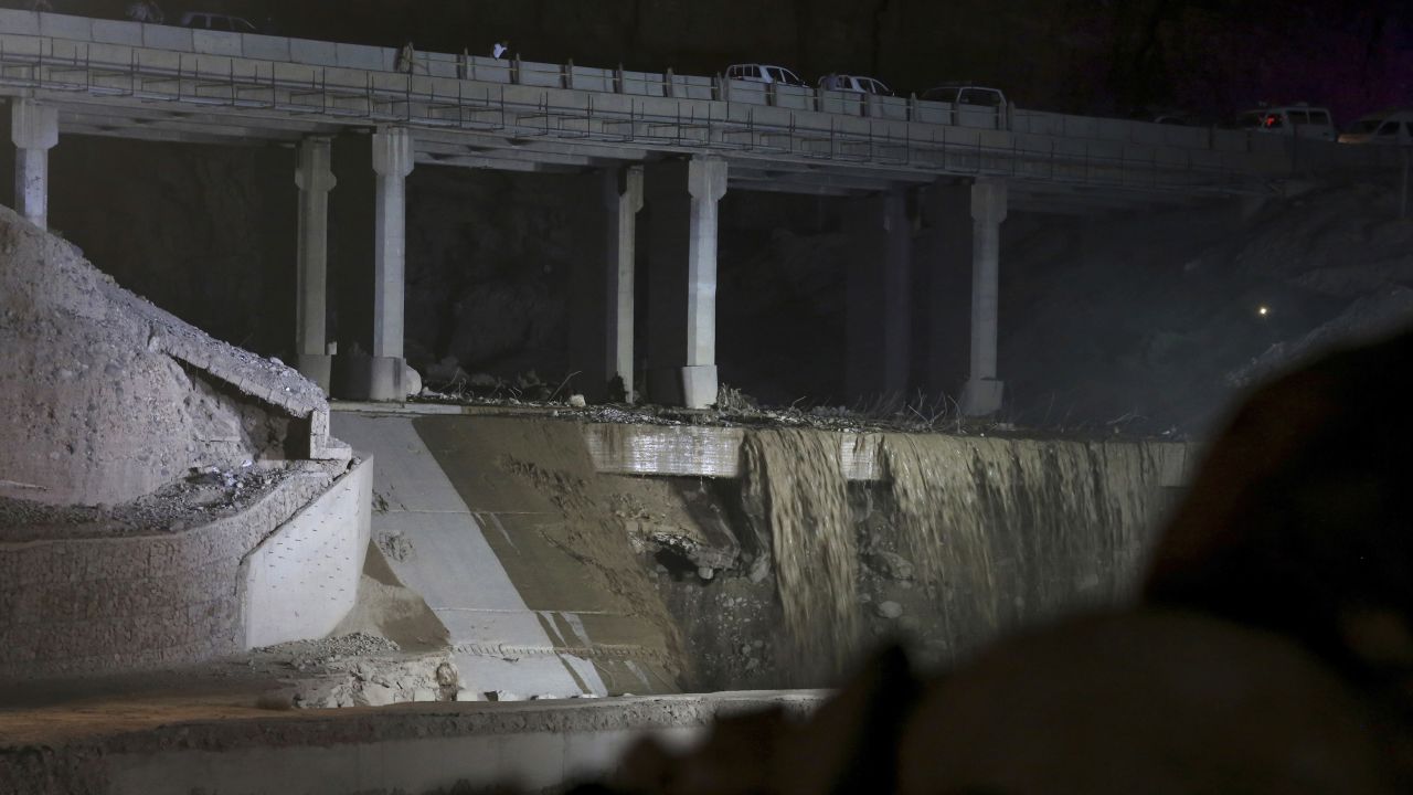 The site of the accident near the Dead Sea where people were killed in a flash flood.