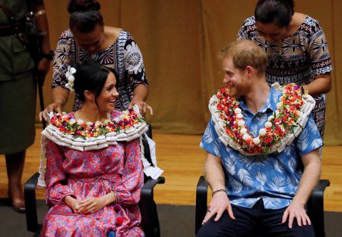 Harry and Meghan visit the University of the South Pacific in Suva, Fiji, on Wednesday, October 24.