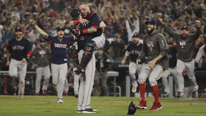 The Boston Red Sox celebrate after <a  target="_blank">winning the World Series</a> on Sunday, October 28. The Red Sox defeated the Los Angeles Dodgers in five games. It's their fourth title in 15 years.