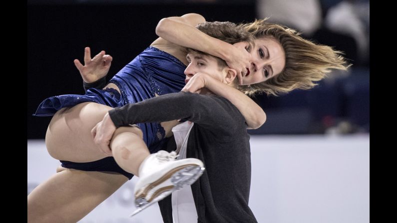 Carolane Soucisse and Shane Firus practice for the Skate Canada International on Thursday, October 25.