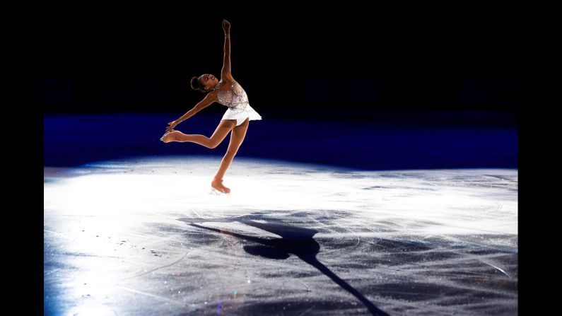 Starr Andrews performs in the exhibition event held after the Skate America competition on Sunday, October 21.