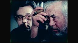 Peter Bogdanovich, John Huston in Orson Welles' 'The Other Side Of The Wind'