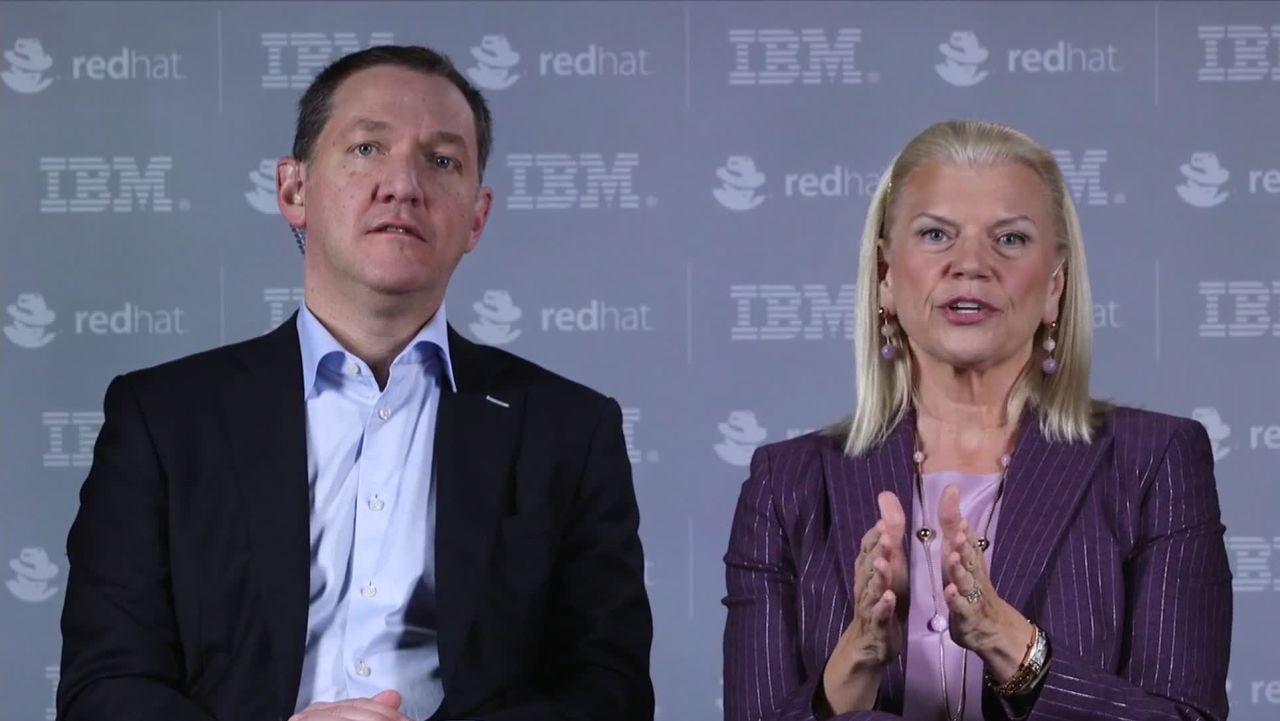 Jim Whitehurst, Red Hat CEO and Ginni Rometty, IBM CEO