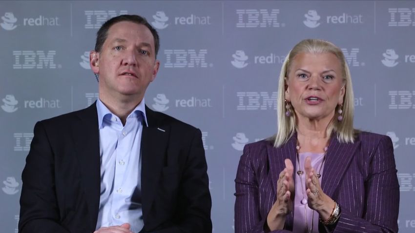 Jim Whitehurst, Red Hat CEO and Ginni Rometty, IBM CEO