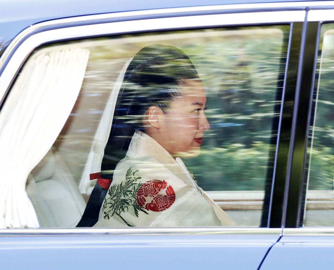Princess Ayako on her way to her wedding ceremony in Tokyo, Oct. 29, 2018. 