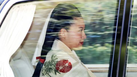 Princess Ayako on her way to her wedding ceremony in Tokyo, Oct. 29, 2018.
