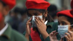 02 India children air pollution demonstration FILE