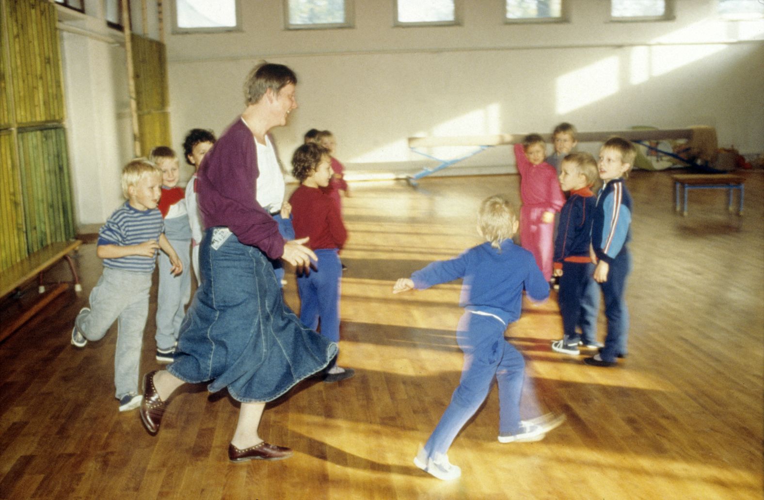 Merkel visits a children's home during her campaign to become a member of the Bundestag, Germany's parliament, in 1990. Before turning to politics, Merkel had trained as a physician. She was also a spokeswoman for the "Democratic Awakening," East Germany's opposition movement before reunification.