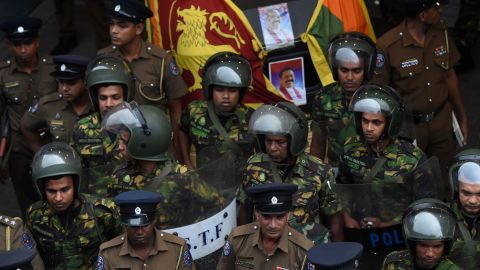 Sri Lankan soldiers in Colombo on October 28, 2018.