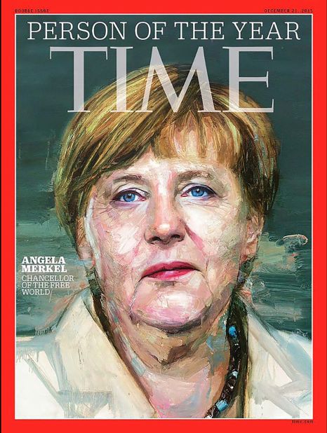 Merkel was named Time magazine's Person of the Year in 2015. Time Editor-at-Large Karl Vick described her as "the de factos leader of the European Union" by virtue of being leader of the EU's largest and most economically powerful member state. Twice that year, he said, the EU had faced "existential crises" that Merkel had taken the lead in navigating -- first the Greek debt crisis faced by the eurozone, and then the ongoing migrant crisis.
