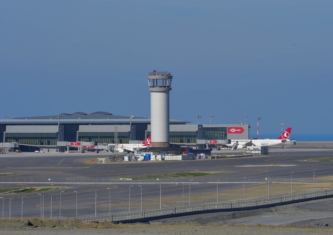 Planes on the tarmac at Istanbul Airport on October 29, ahead of the inauguration.