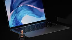 Apple CEO Tim Cook presents new products, including new Macbook laptops, during a special event at the Brooklyn Academy of Music, Howard Gilman Opera House October 30, 2018, in New York. (Photo by TIMOTHY A. CLARY / AFP)        (Photo credit should read TIMOTHY A. CLARY/AFP/Getty Images)